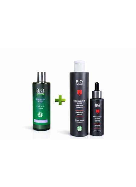 Plaukų augimo ir galvos odos atgaivinimo rinkinys (Scrub + Energizing linija) | Galvos SPA su REBITALIA